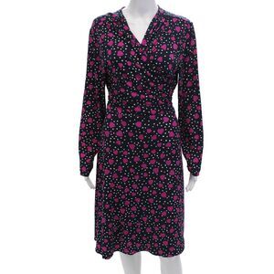 Vicky Tiel Womens Geometric Long Sleeved Colorblock Wrap Tied Dress Size 1X